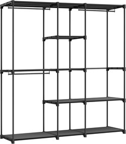 Guarda-roupa portátil aberto com prateleiras e varões para roupas | SONGMICS | 43 x 182 x 182 cm | RYG037B02.