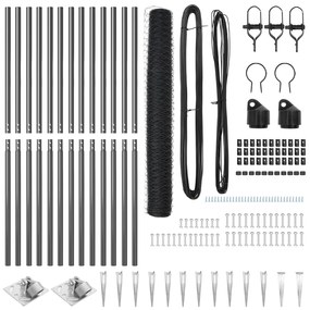 Conjunto de Cercamento Conjunto de 2 Cinza Metal Padrão Durável