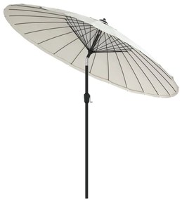 Guarda-sol exterior c/ mastro alumínio 270 cm branco areia