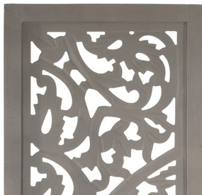 Biombo escul. mão 3 painéis 120x165cm mangueira maciça cinzento