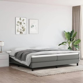 vidaXL Cama com molas/colchão 200x200 cm tecido cinzento-escuro