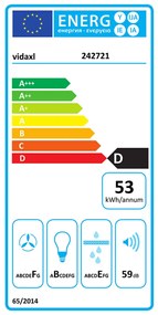 Exaustor com Ecrã Touch e Luzes em Inox e Vidro Temperado - Branco - D