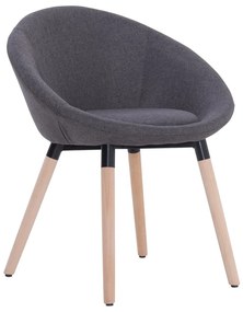 vidaXL Cadeira de jantar tecido cinzento-escuro