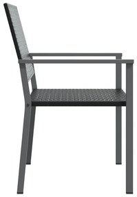 Cadeiras jardim 4 pcs 54x62,5x89 cm vime PE preto