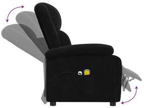 Poltrona de massagens elétrica veludo preto