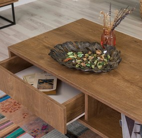 Conjunto de Mobiliário de Sala Laxus – Nogueira/Preto – 90x39x40 cm