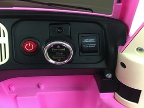 Carro elétrico para crianças volkswagen Carocha Classico 12V com pneus de borracha Rosa