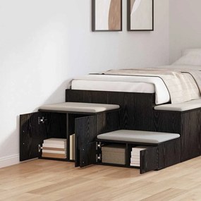 Armário de Armazenamento vidaXL Preto 118x41x40 cm em Madeira de Engen