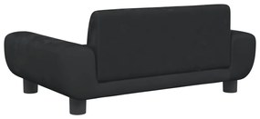 Sofá infantil 70x45x33 cm veludo preto