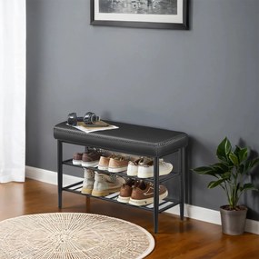 Banco entrada para sapatos Coleção EKHO 30 x 80 x 50 cm Preto