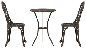 Conjunto de Bistrô de Jardim 3 Peças vidaXL em Alumínio Fundido Bronze