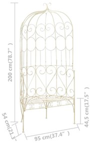 Banco de jardim 95 cm ferro antigo branco