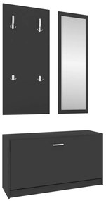 Conjunto de sapateira 3 em 1 derivados madeira preto