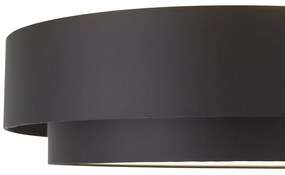 Plafon moderno preto 50cm 3-luzes - Steve