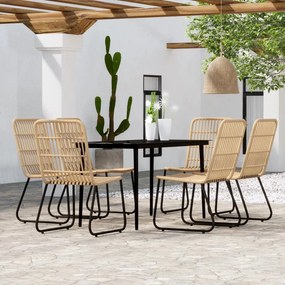 vidaXL 7 pcs conjunto de jantar para jardim cor de carvalho