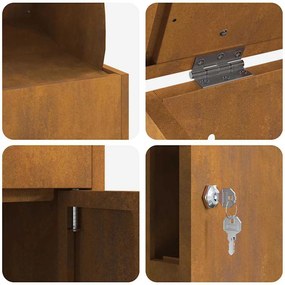 Caixa para entrega de pacotes Ferro Enferrujado 44 x 35 x 59 cm