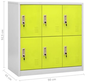 Cacifos 5 pcs 90x45x92,5 cm aço cinzento-claro e verde