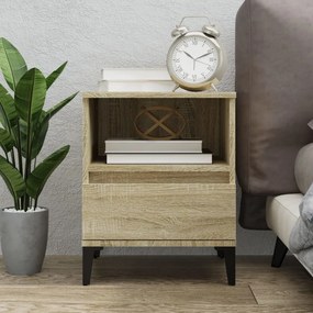 vidaXL Mesa de cabeceira 40x35x50 cm carvalho sonoma