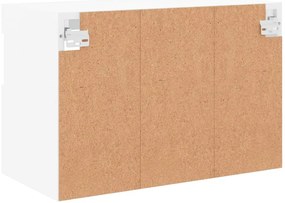 Móvel de parede para TV com luzes LED 60x30x40 cm branco