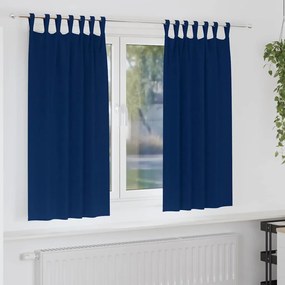 vidaXL Cortinas Blackout com Argolas 2 pcs Azul Escuro 175 x 140 cm