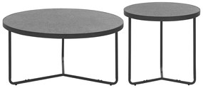 Conjunto de 2 mesas de centro em cinzento e preto MELODY BIG & MEDIUM Beliani