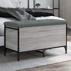 vidaXL Banco de arrumação 82x42x45cm derivados madeira cinzento sonoma