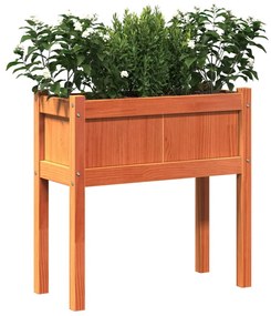 Floreira jardim c/ pernas 70x31x70cm pinho maciço castanho cera