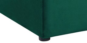 Cama de casal com arrumação em veludo verde esmeralda 160 x 200 cm NOYERS Beliani