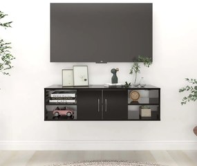 vidaXL Estante de parede 102x30x29 cm derivados de madeira preto