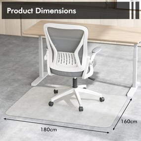 Tapete para cadeira de escritório para piso de madeira 180 x 160 cm Tapete de PVC transparente para cadeiras com rodas Transparente