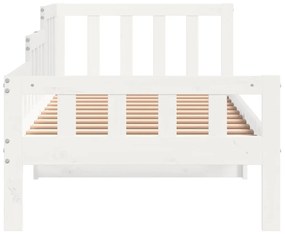 Sofá-cama sem colchão 90x200 cm madeira de pinho maciça branco