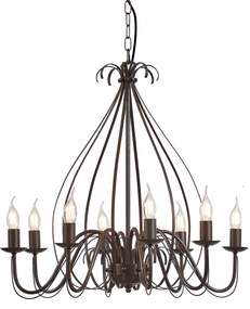 Lustre Clássico Castanho Ferrugem 8-Luzes - Giuseppe