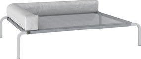 PawHut Cama para Cães ao Ar Livre, Cama Elevada para Cães de Porte Médio, com Almofada em L 110x75x30cm, Cinza claro | Aosom Portugal