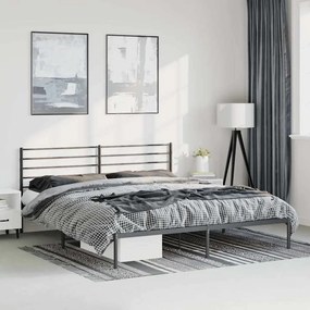 vidaXL Estrutura de cama com cabeceira 183x213 cm metal preto