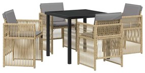 Conjunto de Jantar de 5 peças com Almofadas Bege