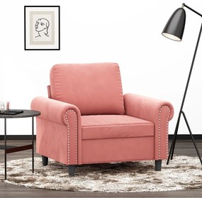 vidaXL Poltrona 60 cm veludo rosa