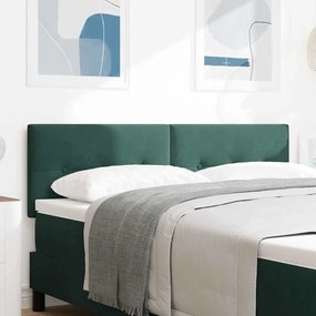 Cabeceira vidaXL Botão Almofadado Verde Escuro 140 cm Veludo