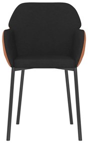 Cadeiras de jantar 2 pcs tecido/couro artificial preto