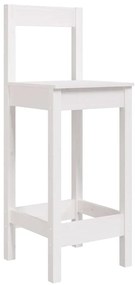 Cadeiras de bar 2 pcs 40x41,5x112 cm pinho maciço branco
