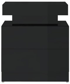 Mesa de cabeceira 40x35x65 cm derivados madeira preto brilhante