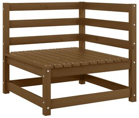 Sofá de canto p/ jardim c/ almofadões pinho maciço cor creme