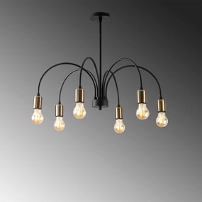 Candeeiro de Teto Sorek – Preto – 68 x 68 cm