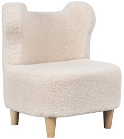 AIYAPLAY Sofá para Crianças com Encosto em Forma de Urso, Tecido em Lã Teddy, 47 x 43 x 53 cm, Bege | Aosom Portugal