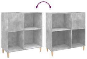 Armário p/ discos 84,5x38x89 cm derivados madeira cinza-cimento