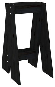 Bancos 2 pcs 40x40x75 cm pinho maciço preto