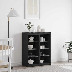 vidaXL Buffet com Luzes LED Carvalho Preto 41x37x100 cm