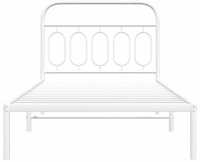 Estrutura de cama com cabeceira 100x200 cm metal branco