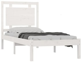 Estrutura de cama 90x200 cm madeira maciça branco