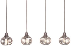 Moderno candeeiro suspenso castanho 4 luzes - Sapphira Moderno