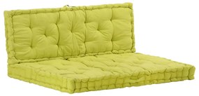 3053640 vidaXL Almofadões para sofá de paletes 2 pcs algodão verde
